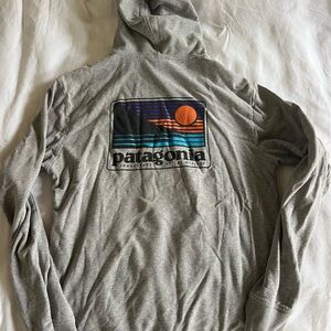 Patagonia Men's Gray Zip-Up Sweater with Logo